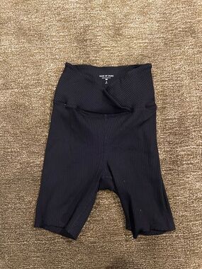 Year of Ours Black Ribbed Crossover Waist Bile Short